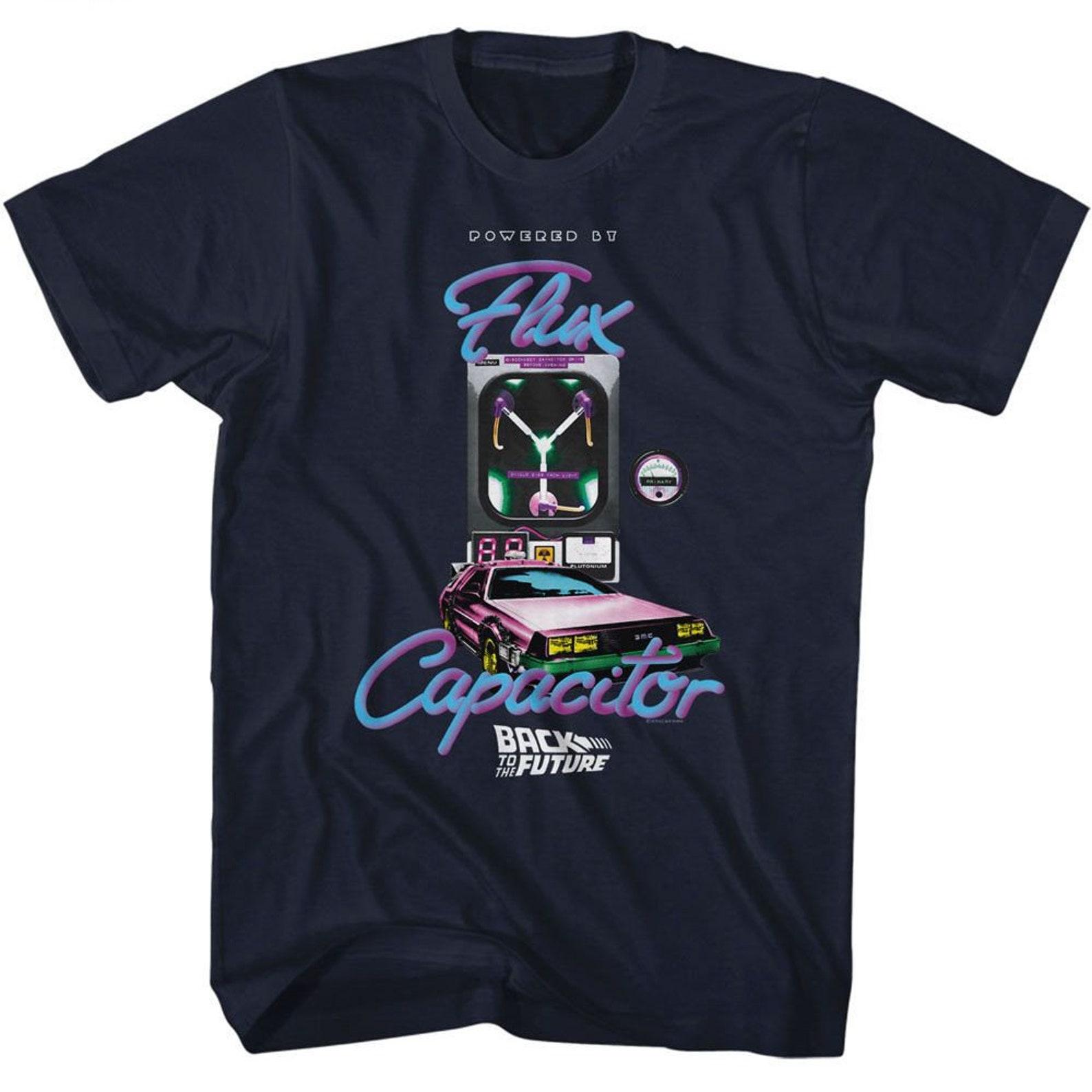 Back To The Future Powered By Flux Capacitor Navy T-Shirt S
