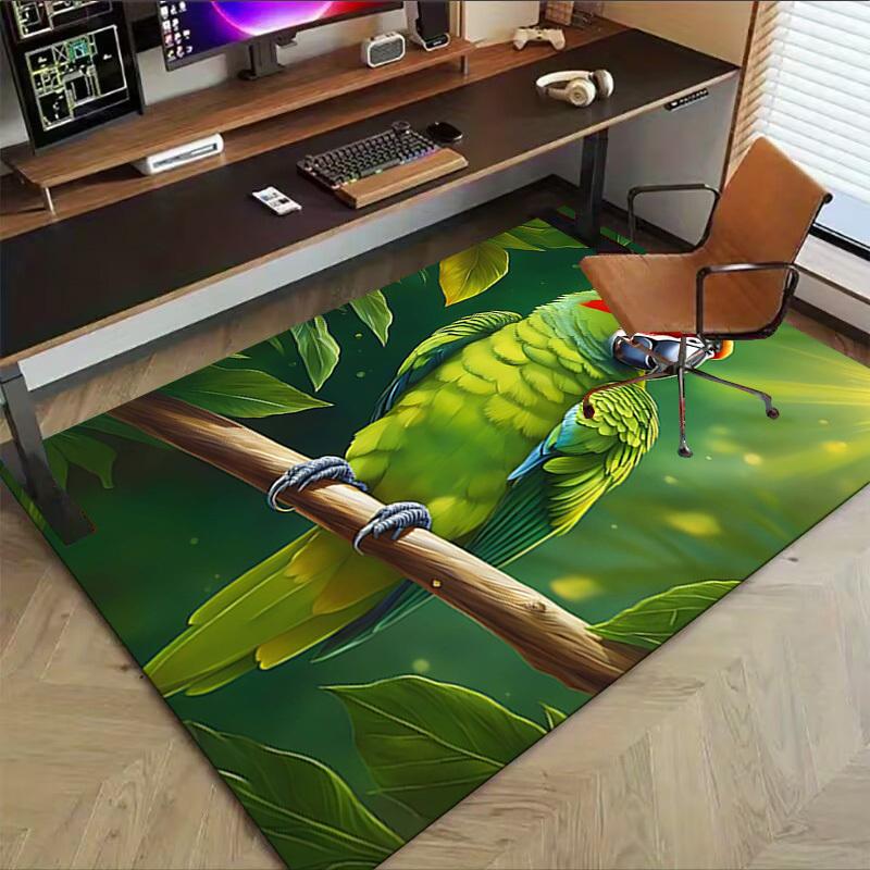 1PC parrot, branch Extra Large Non Slip Floor carpet, Office, family, Studio   Large Area Rug Indoor Rugs, Bold Statement Piece