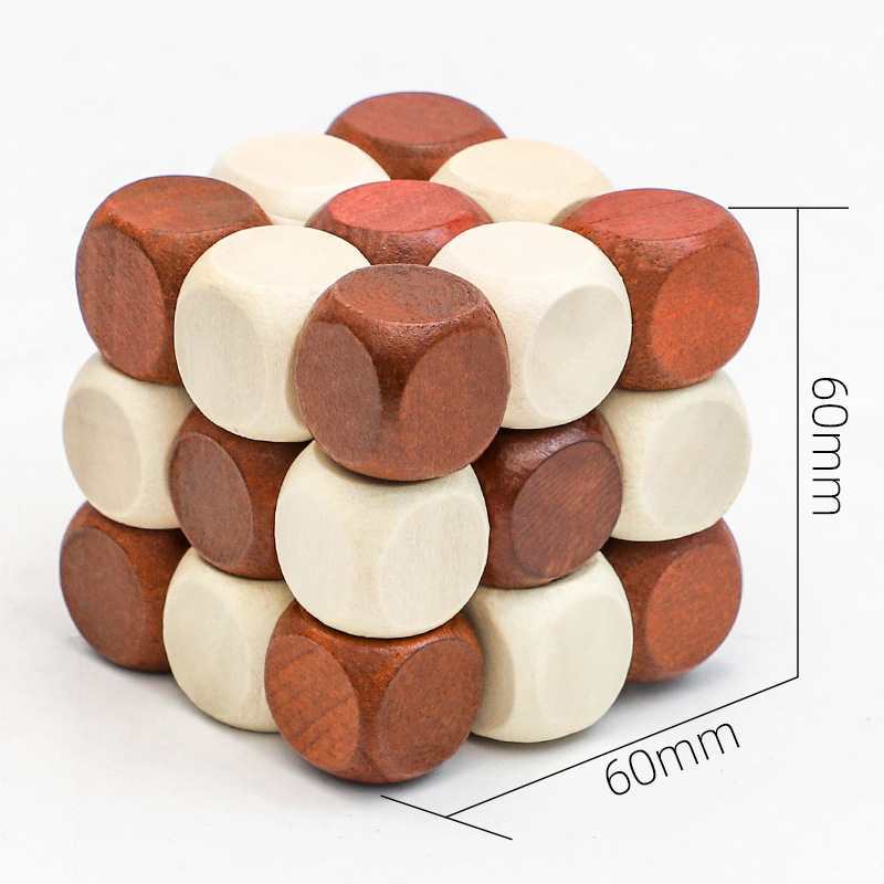 Wooden Twist Cube IQ Puzzle Brain Teasers for Adults Teens Kids Luban Lock Mind Challenge Games Unique Gift Ideas