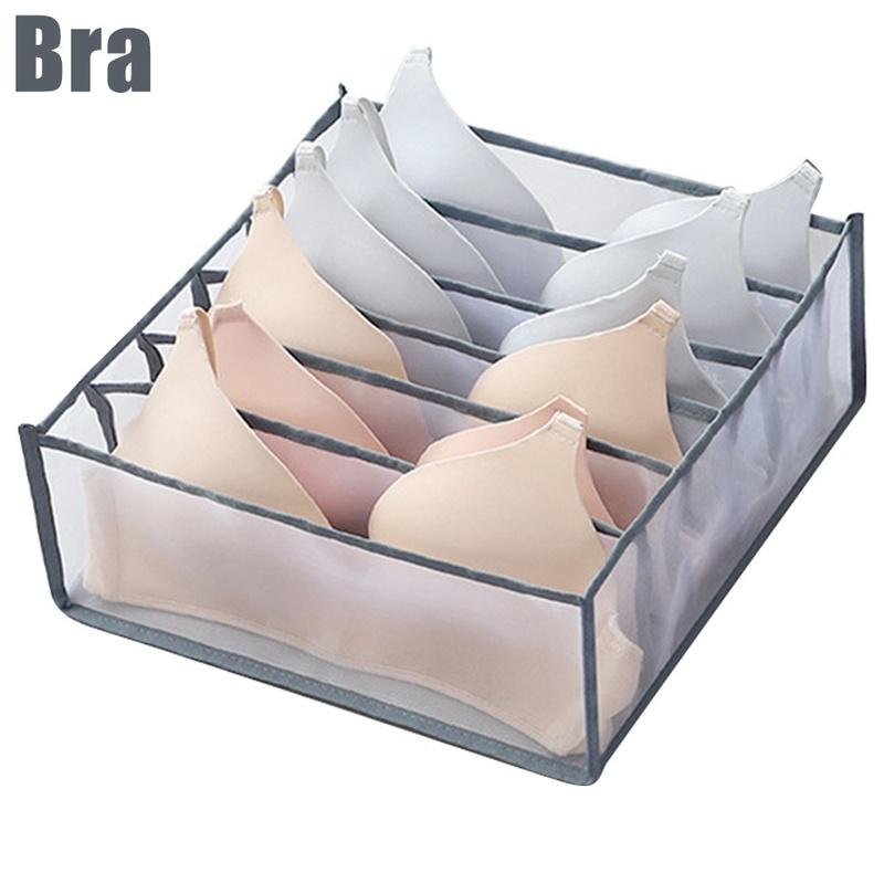 6/7/9/11 Grids Washable Jeans Compartment Storage Box Closet Clothes Drawer Mesh Separation Box Stacking Pants Storage Artifact