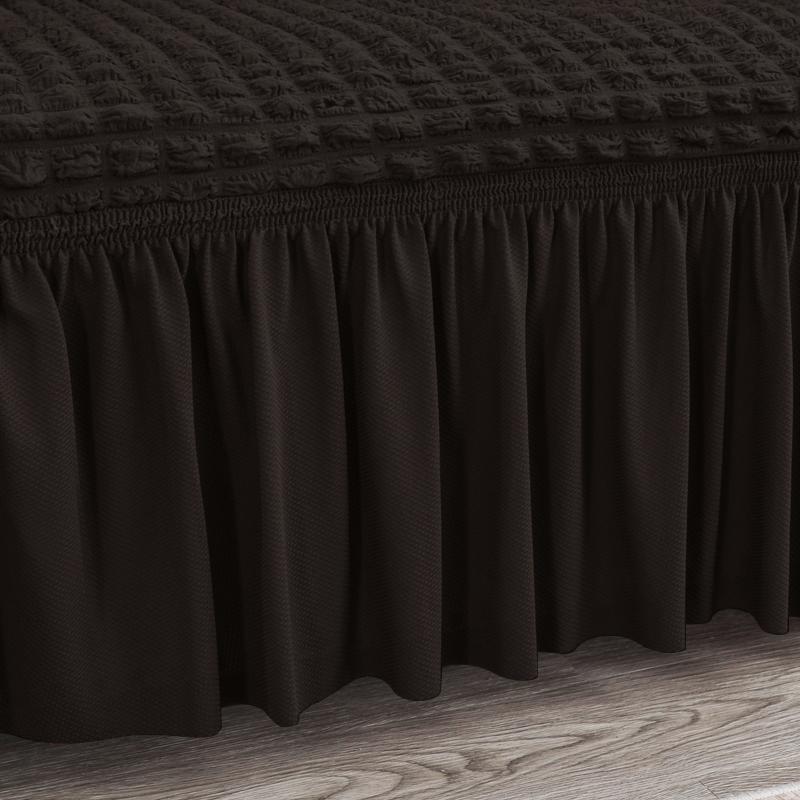 Dicker Rüschen-Seersucker-Sofabezug für Wohnzimmer 1/2/3/4 Sitzer Elastischer L-förmiger Ecksofabezug Stretchbezug für Sofa