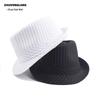 Summer Wool Knit Mesh Fedora Hat with Leather Band