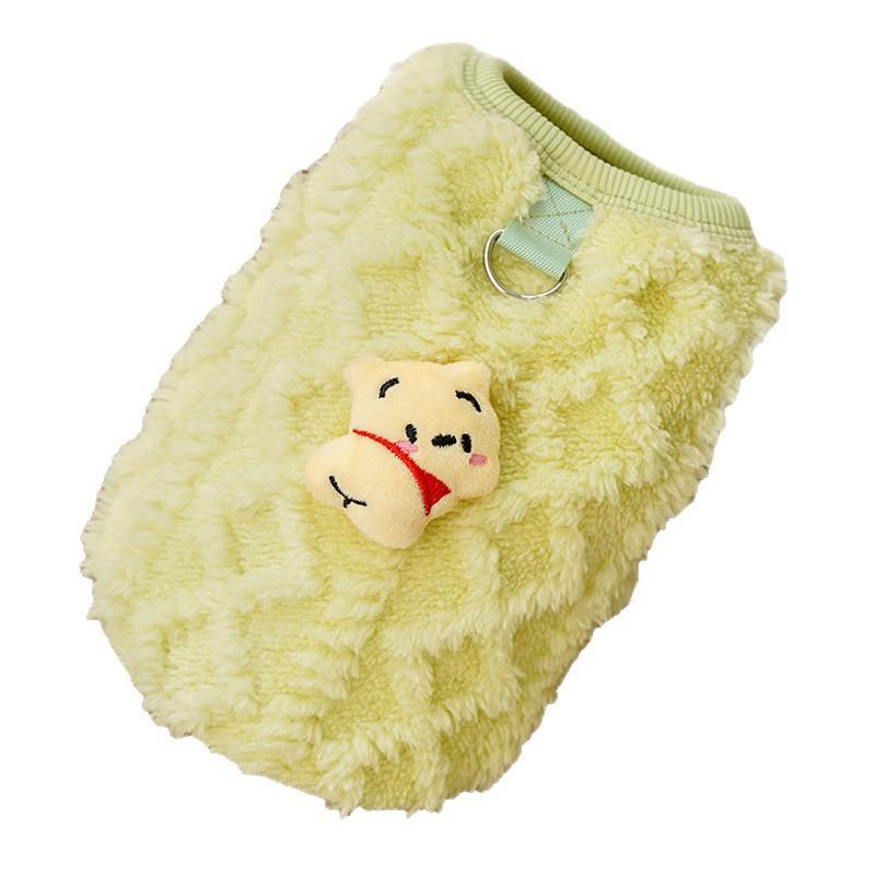 Winter Warm Pet Vest Cats Small Dogs - Cute Cartoon Style Fleece Lined Cozy Outfit In Multiple Colors