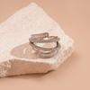 Zircon geometric multi-layer cross opening ring niche light luxury versatile jewelry