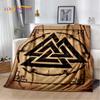 3D Nordic Viking Mythology Symbols Odin Cartoon Plush Flannel Blanket Throw Blanket for Living Room Bedroom Bed Sofa Picnic Kids