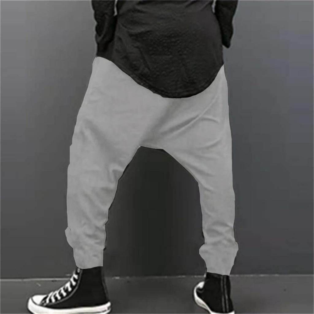 Herr Casual Byxor Oregelbunden Fåll Lös Enfärgad Yoga Hip Hop Byxor