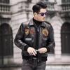 New Genuine Leather Jacket Men's Short Top Layer Goat Leather Spring and Autumn Lapel Leather Jacket Motorcycle Jacket