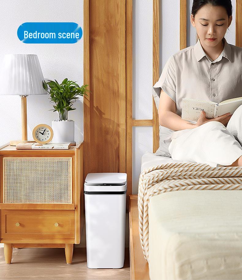 Automatic Smart Sensor Trash Can with Logo for Home, Living Room, Bedroom, & Bathroom