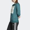 Adidas Originals Trefoil Crew Color Block Logo Pullover Sports Sweatshirt Women sweatshirt Green ED7551