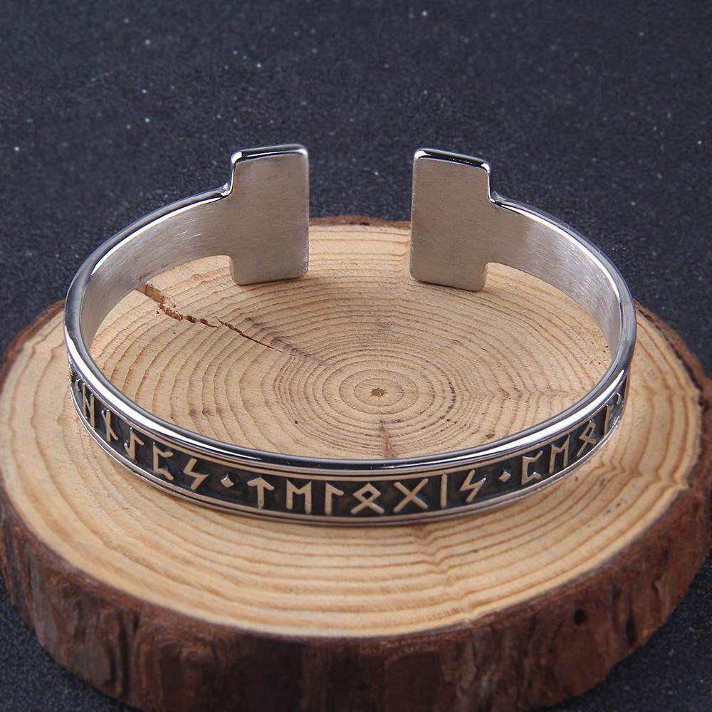 Stainless steel Nordic culture Viking rune men s titanium steel bracelet
