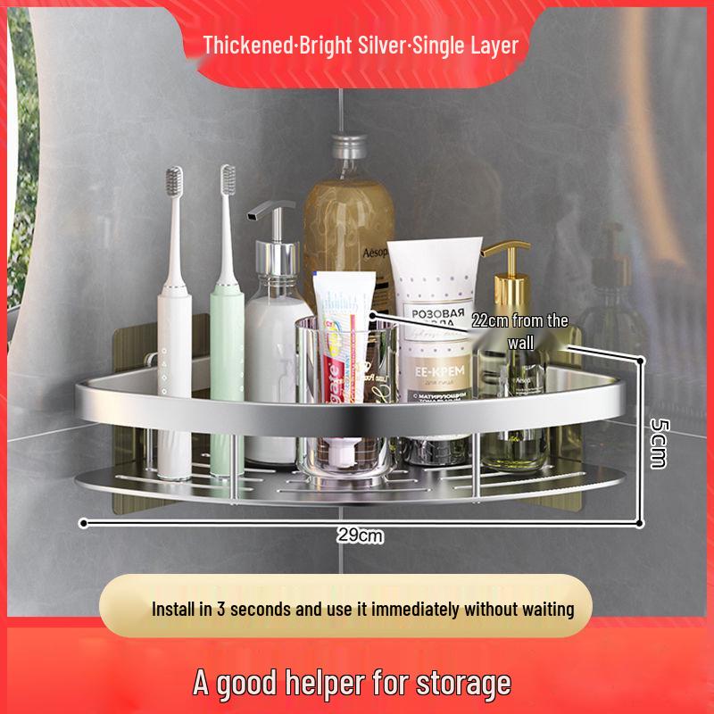 Wall-Mounted Corner Shelf: Space Aluminum Bathroom Storage Rack