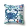 Polyester Pillowcase Peach Leather Velvet Cushion Cover Marine Life Seahorse Octopus Printed Pillowcase Car Cushion