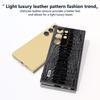 ABEEL For Samsung Galaxy S24 Ultra Case Crocodile Texture Genuine Cow Leather+PC+TPU Cover
