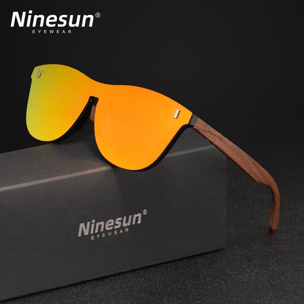 NINSUN Fashion Wood Men's Ultraviolet Sunglasses Classic Male Driving Riding UV400 Sports Sun Glasses Eyewear Wooden Eyeglasses