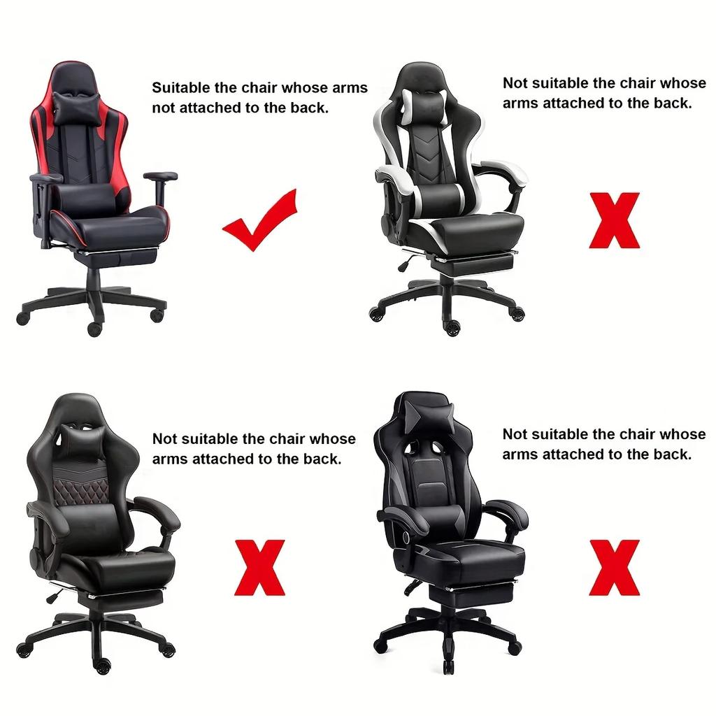 4pcs/set Gaming Chair Cover Elastic Milk Silk Competitive Chair Cover Internet Gaming Hall Chair Cover Home Office Decoration