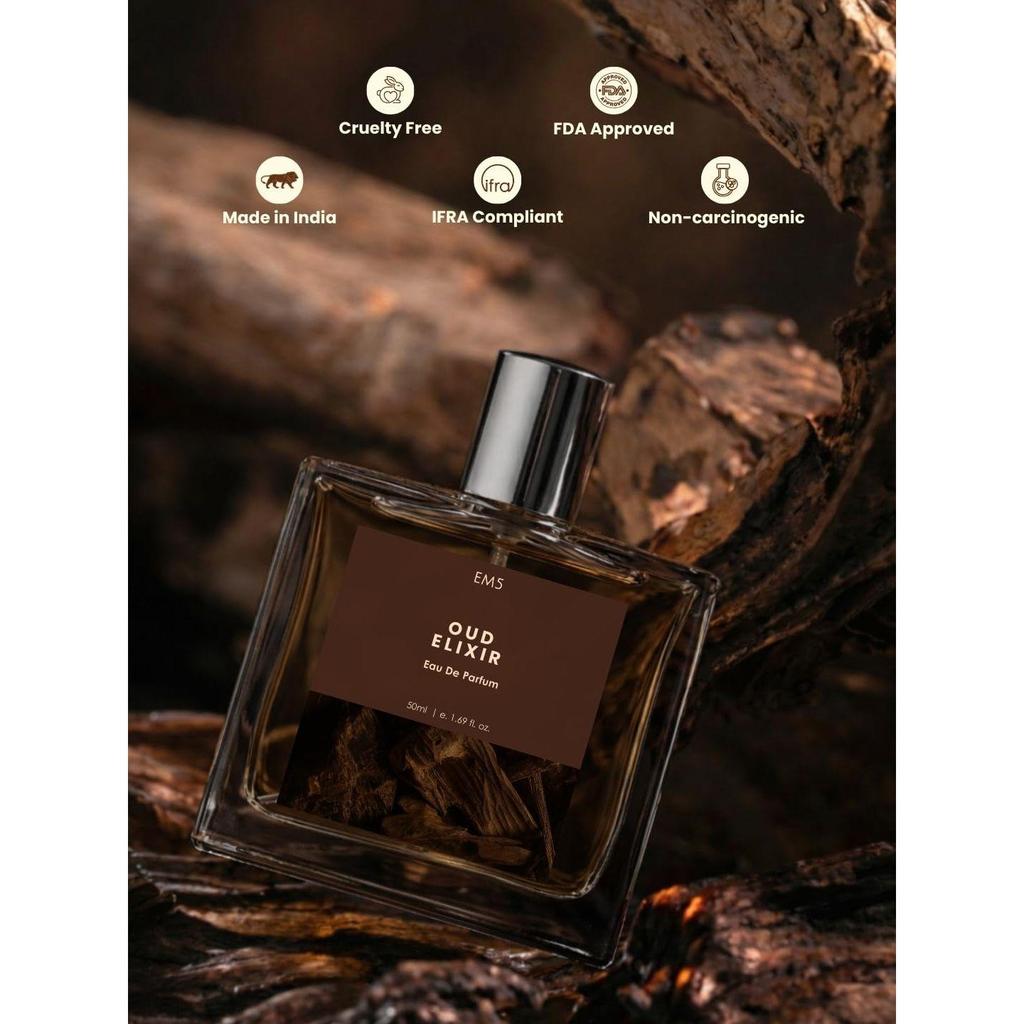 EM5 Oud Elixir Perfume for Men | Warm, Woody, Spicy, Oud Fragrance | Long Lasting Scent | Premium Gift for Him