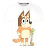 T-shirt 3D Bluey Cartone Animato per Bambini 2026 Estate Fresca Asciugatura Rapida Manica Corta Stampa Anime Maglietta Casual per Ragazzi e Ragazze Quotidiana