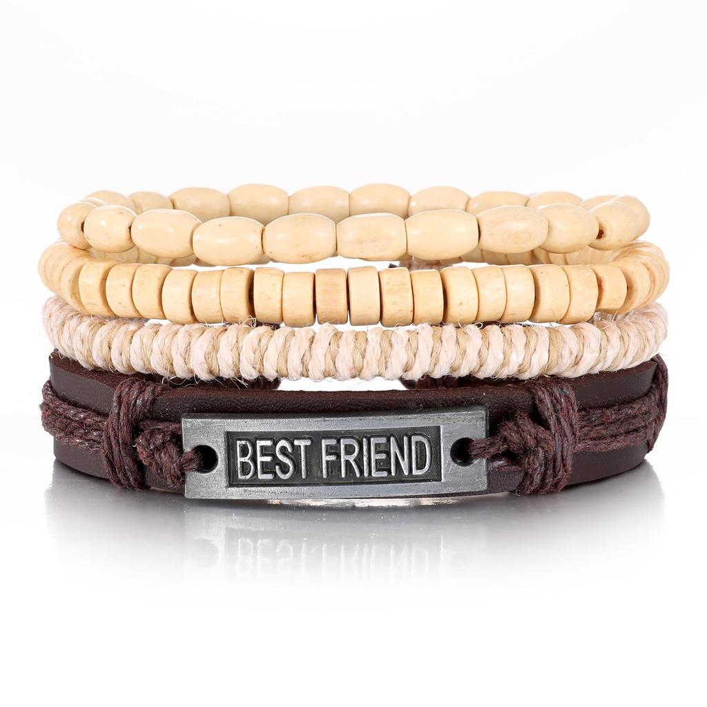 European & American Handmade Braided Leather Bracelet Set: Men's Hip Hop Punk Vintage Multi-layer Jewelry