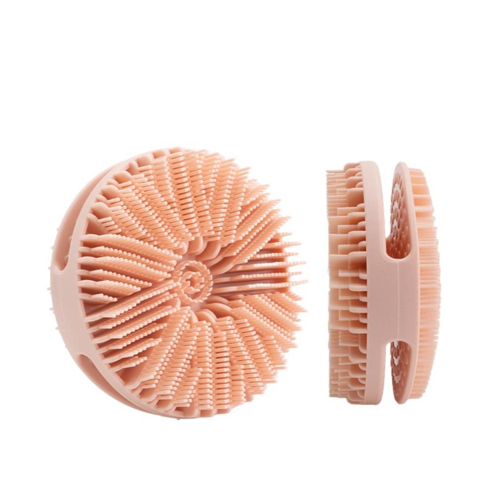 Double-sided Soft Bristle Shower Brush Massage Cleaning Body Shampoo Brush Silicone Multi-functional Bath Brush For Exfoliation