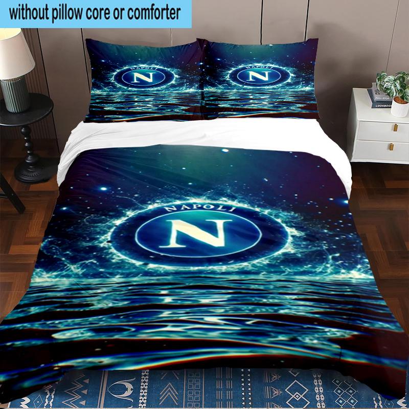 Napoli Football Club Emblem 3PCS Bedding Set 2D Printing (Includes 1 Duvet Cover + 2 Pillowcases Coreless), Bedroom decor,Fan gift