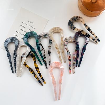 Fashion Hair Sticks Hair Clips for Women Colorful Marble Texture Acetate Hair Clip Girls Hair Accessories  Hair Sticks  New