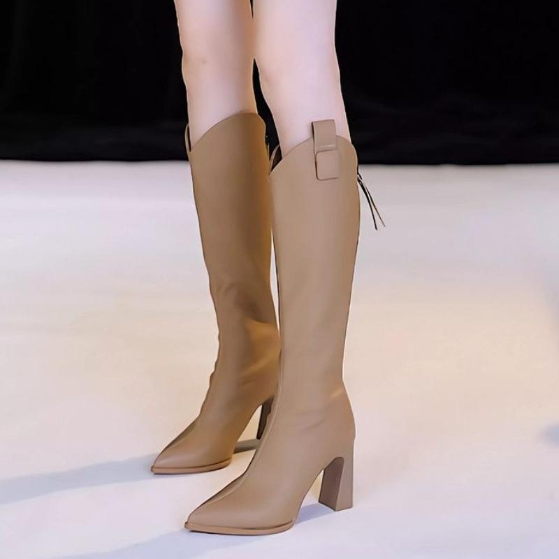 Fashion Elegant Heeled Zipper Ladies Knee High Shaft Shoes Goth on Promotion Cosplay Comfortable 2025 New Fashion in Women's Long Boots