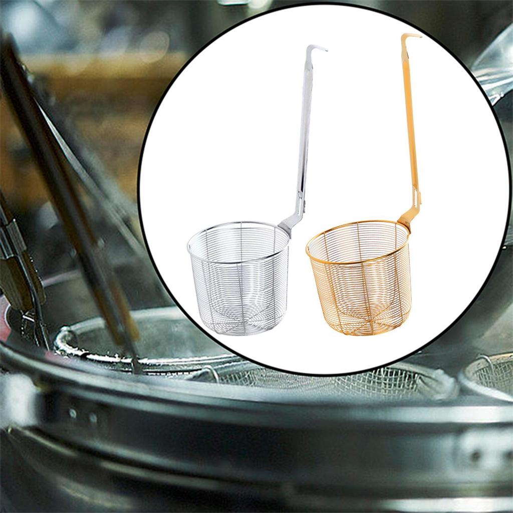 Pasta Noodle Strainer Stainless Steel Frying Food Basket Mesh Pasta Basket for Frying Cooking Dumplings Noodles Draining