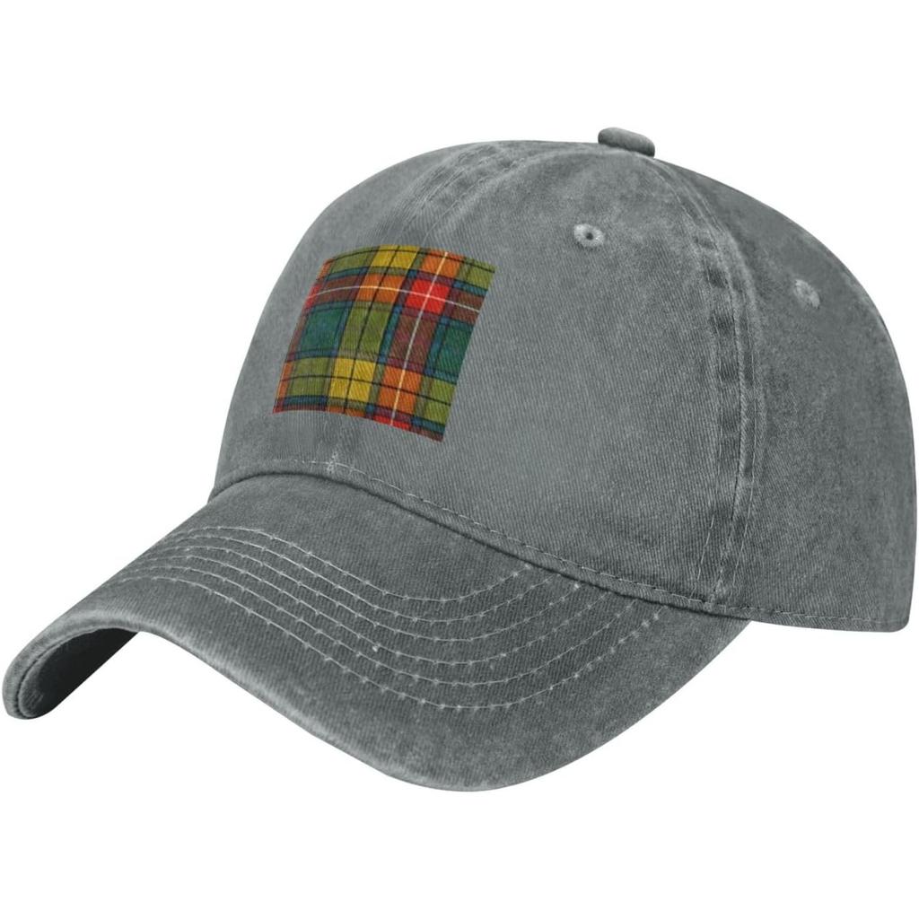 Tartan Plaid Baseball Cap Unisex Washed Cotton Dad Hat Low Profile Adjustable Outdoor Cap
