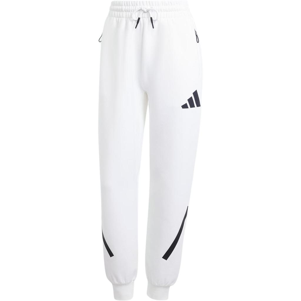 adidas Z.N.E. Letter Logo Drawstring Tracksuit Bottoms Casual Pants Women White JE7843