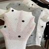 Girls Gift Cute Kawaii Black White Ruffle Sox Fashion Women Polka Dot Socks Spring Summer Thin Female Dot Print Cotton Socks