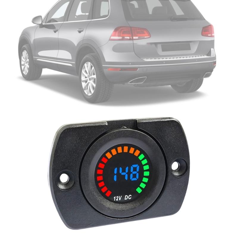Digital Voltage Gauges for Automotive Use 12V/24V System with Clear Color LED Display & Simple Plugs Play Setups for Car