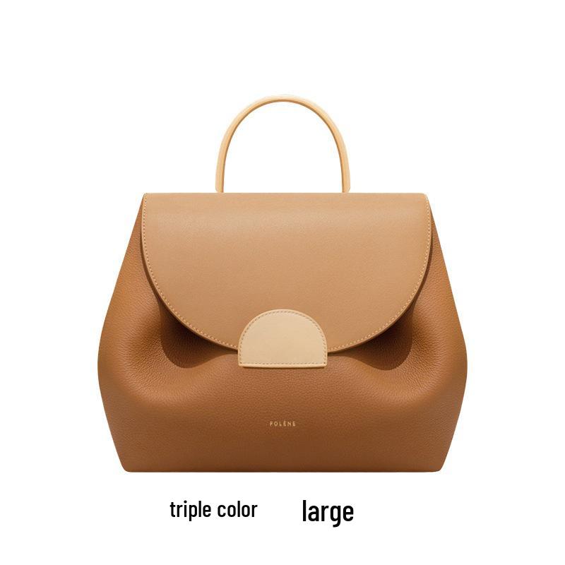 Polene Lychee Pattern Genuine Leather Crossbody Bag - Niche Design Handbag