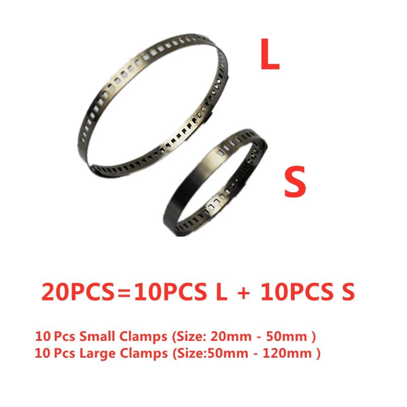 5/10/20 szt. Uniwersalny zestaw zacisków do osłony przegubu półosi ze stali nierdzewnej Zacisk do osłony przegubu półosi 20- 50 mm 50- 120 mm Regulowany