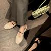 Soft round head, light mouth, thin word with flat bottom Mary Jane shoes, leather single shoes, loafers, small leather shoes, low heel.