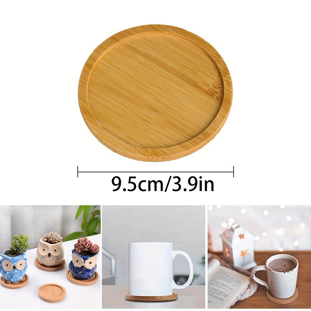Bamboo Coaster Set: Creative Round Tea Ceremony Cup Holder & Insulating Pad, DIY Engravable.