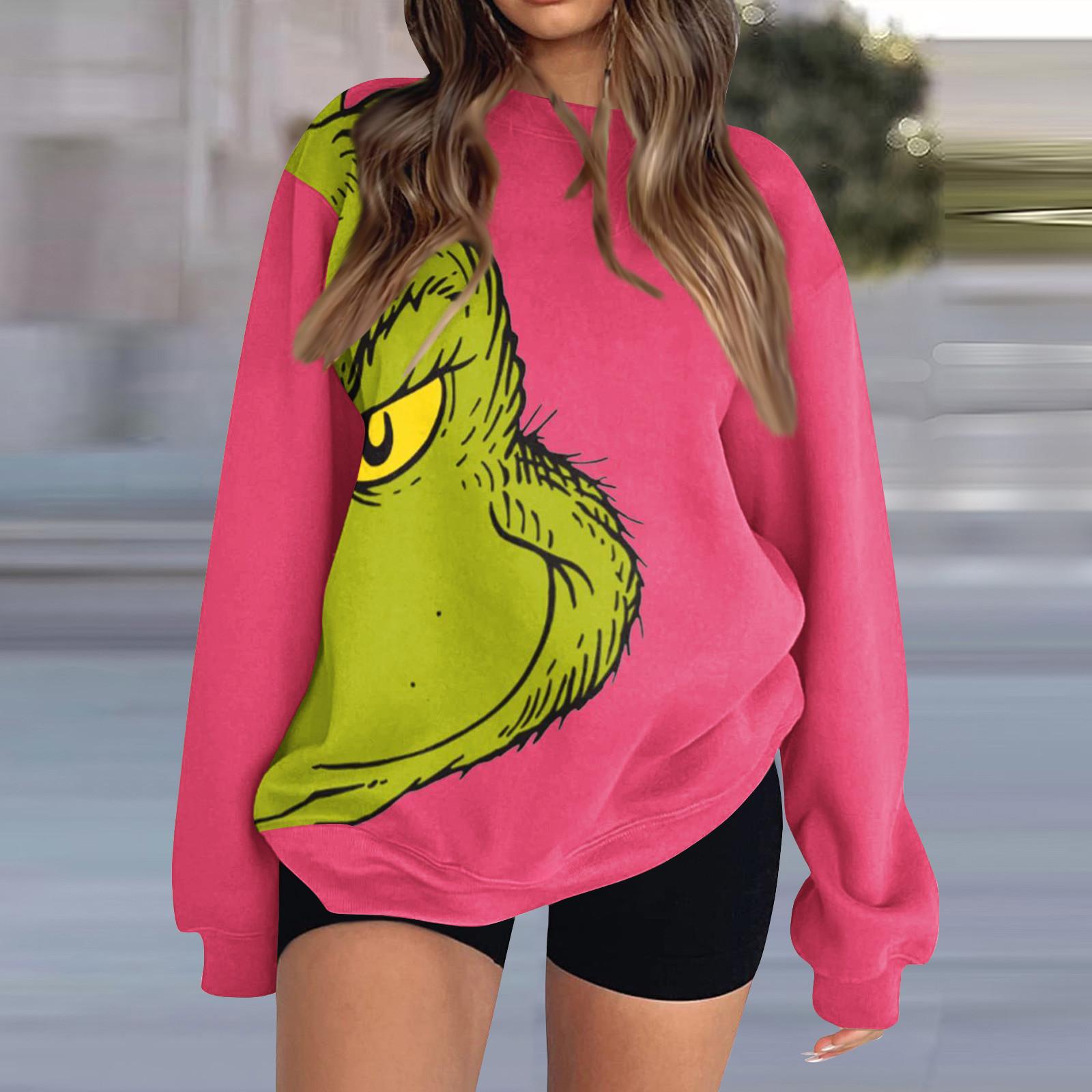 

Женская толстовка с круглым вырезом и длинными рукавами с принтом, повседневные базовые топы больших размеров, спортивный пуловер M розовый