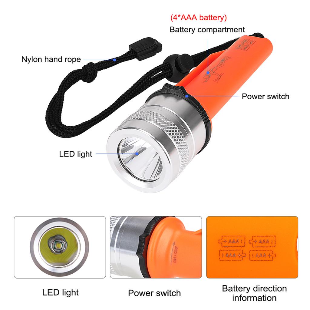 NEW LED  Three-Mode Daylight Diving Waterproof Outdoor Flashlight Light