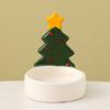 Christmas Ceramics Candle Holder Penguin Xmas Tree Mushroom Tealight Votive Candle Stand Candlestick Table Centerpiece Desktop Decoration