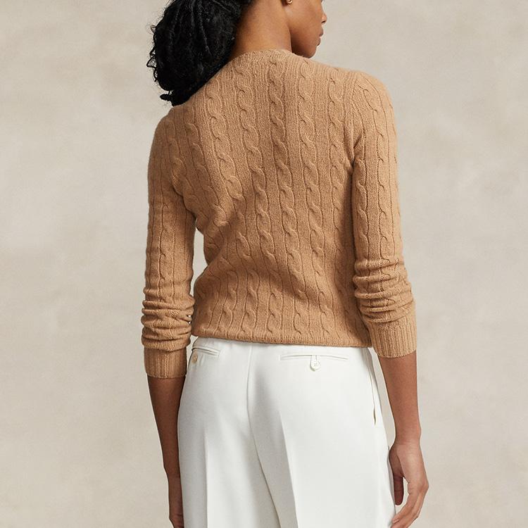 Polo Ralph Lauren Solid Color Round Neck Casual Long Sleeve Knit Sweater Women sweater Brown WMPOSWENC020722-260