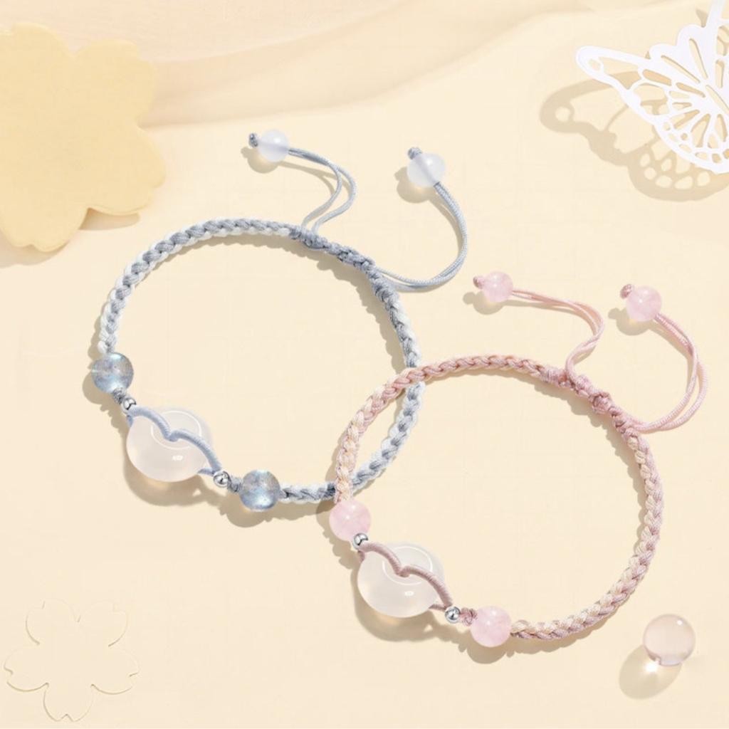 Peace Buckle Couple Bracelet for Girls, Light Luxury Niche Exquisite Bracelet, Best Friend Birthday Gift, New Woven Wristband
