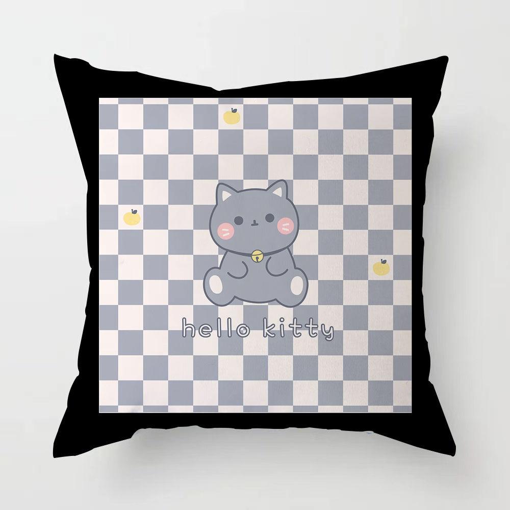 

Клетчатая легкая роскошная простая подушка мультяшная подушка подушка для спины офисная наволочка linen-45x45cm double-sided [without pillow core]