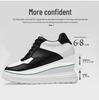 Men's Height Increasing Platform Shoes - 6CM Lift, Thick Sole, Cowhide Surface, Sports-Inspired, Fashionable Casual Footwear for Spring and Autumn