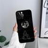 Black Cat Line Phone Case for iPhone 11 15 16 Pro Max Case Coque 14 Plus 13 Pro 12 Mini 11 X XS 16 8 SE2020 15Pro TPU Soft Cover