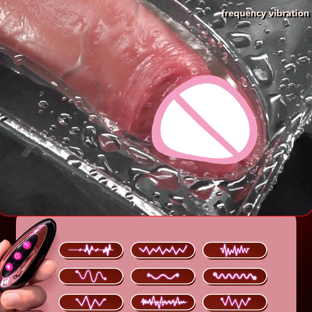 Teleskopischer 27 cm langer realistischer Dildo Vibrator Penis Teleskopischer Schwingender Heizender Silikon Dildo Weiblich Fernbedienung Vibratoren für Unisex Masturbator