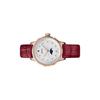 Mido Flower Series Moon Phase Watch Retro Red Quartz Movement Red Watch 31mm White Dial Leather Strap Women watches M043.023.36.031.00
