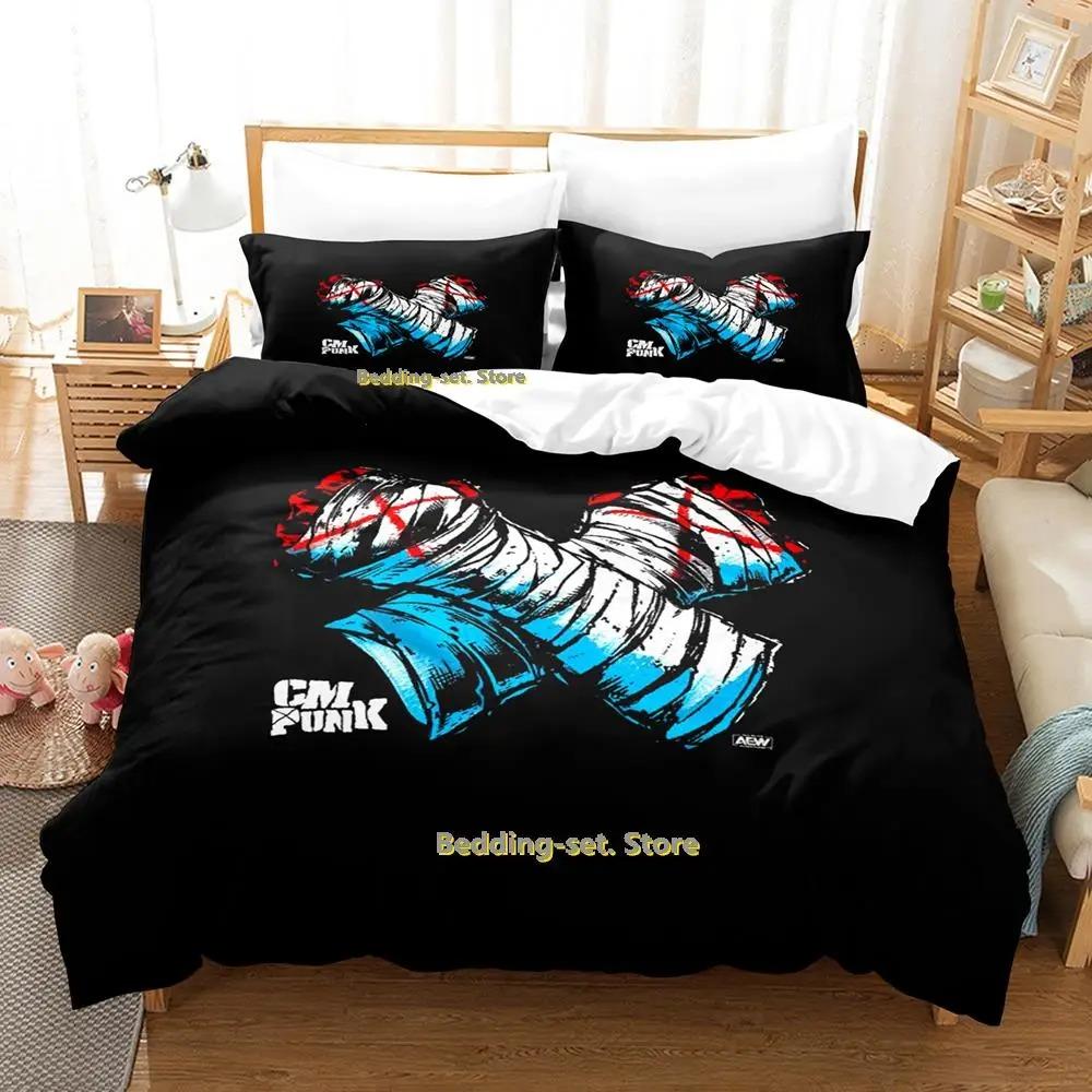 Cm Punk Aew The Best In The World Bedding Set Single Twin Full Queen King Size Bed Set Adult Kid Bedroom Duvetcover Sets