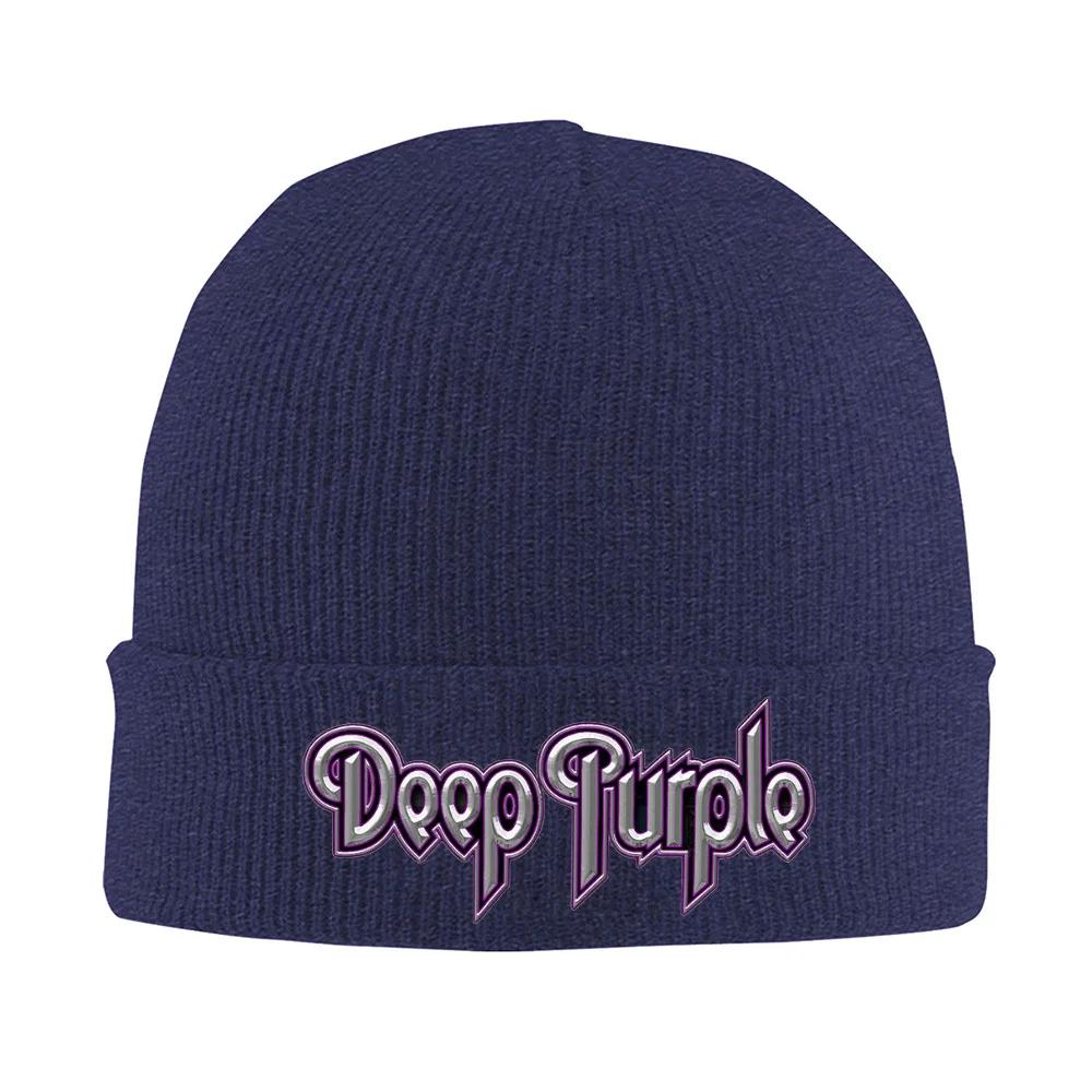 Shiny logo metal outline band name Unisex Women Unisex Knitted Hat Beanie Pullover Cap Winter Thermal Warm Christmas Outdoor Cyclin