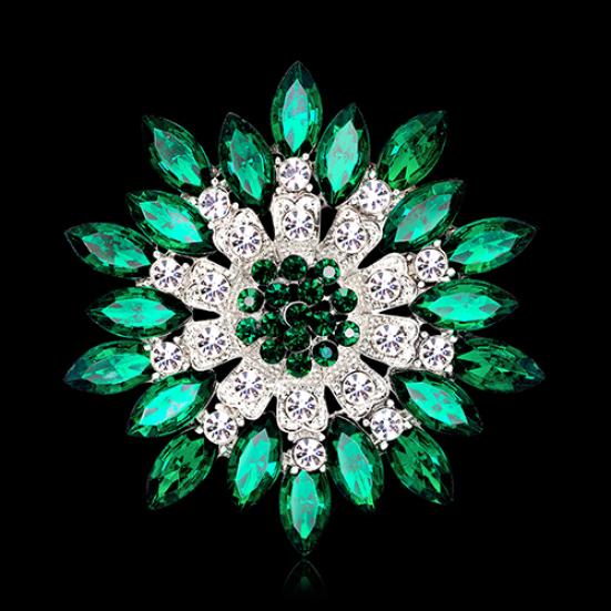 Gioielli con strass di cristallo con spilla a forma di fiore da donna per il regalo della festa nuziale