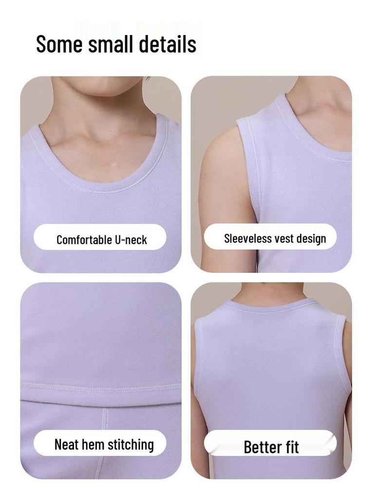 Kids' Reversible Self-Heating Fleece Vest - Antibacterial, Brushed Warmth for Autumn/Winter