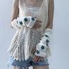 Casual Warm Gloves Stretchy Gloves Adult Knitted Arm Warmer Half Finger Gloves Knits Gloves for Cold Weather Cycling